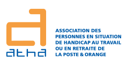Page d'accueil, Atha, Association des personnes en situation de handicap au travail ou en retraite de la poste & orange